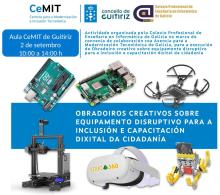 A Aula CeMIT de Guitiriz comeza setembro cun obradoiro creativo sobre tecnoloxías disruptivas